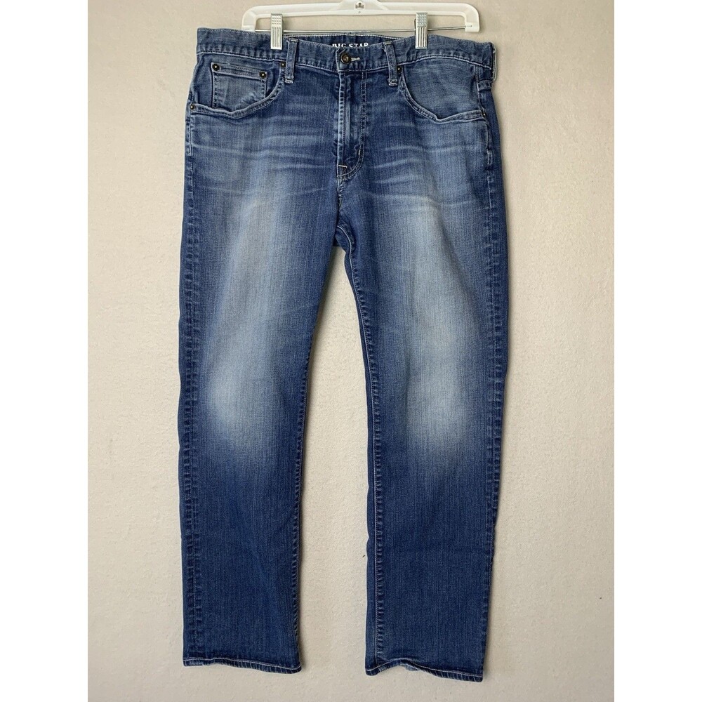 Big Star Jeans Mens 34S Union Straight Leg Blue Dark Wash Denim Cowboy